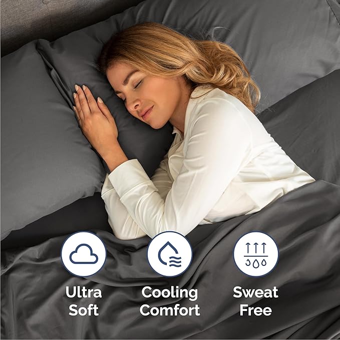 Cal King 6 Piece Sheet Set - Comfy Breathable & Cooling - Ultra-Soft Hotel Luxury Bedding Set w/ 8-16 Inch Deep Pockets - 1 Flat & 1 Fitted Sheet & 4 Pillowcases - Wrinkle Free & Easy Care - Charcoal