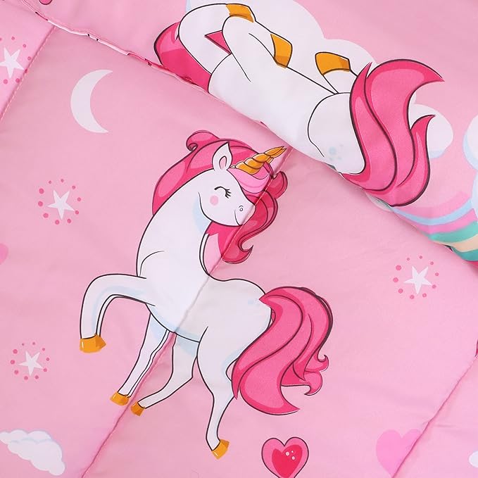 Utopia Bedding All Season Unicorn Comforter Set with 2 Pillow Cases, 3 Piece Soft Brushed Microfiber Kids Pink Bedding Set for Boys/Girls, Machine Washable (Twin)