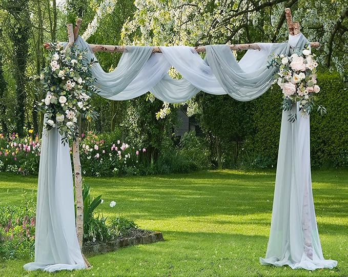 Warm Home Designs Grey Silver Bed Canopy Curtains in 55 x 360 Inch Size. Our King Canopy Bed Curtains Work Great as Kids Canopy, Bed Scarf, Bed Curtain or to Enhance Bed Decor. BC Silver 360"