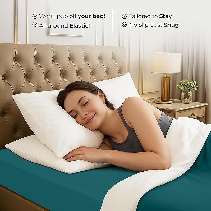 Utopia Bedding Queen Fitted Sheet - Bottom Sheet - Deep Pocket - Soft Microfiber - Shrinkage and Fade Resistant - Easy Care -1 Fitted Sheet Only (Teal)