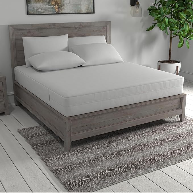 All-in-One Mattress Protector, Zippered Encasement, Water & Stain Resistant, Triple Seal Protection, Queen, White