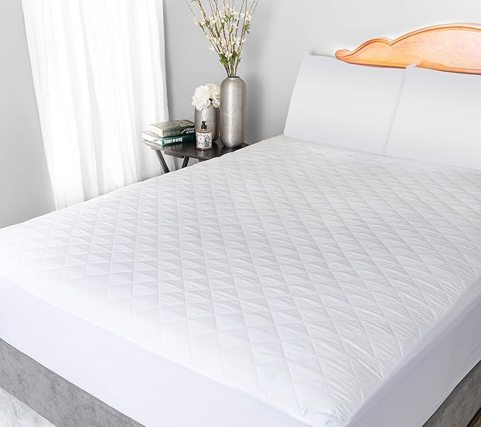 Masirs - The Quilted Mattress Pad is Comfortable and Thick Enough to Get a Restful Night Sleep. The Plush Mattress Topper Will Also Help Protect Your Mattress from Stains. (Full)