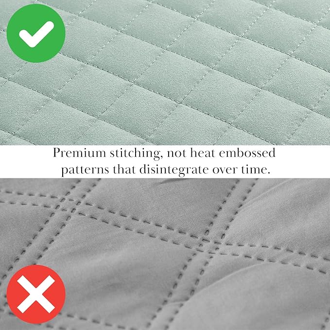 Southshore Fine Living, Inc. Quilts, Queen Size with 2 Pillow Shams, Full Bedding Set, Stain & Pet Hair Resistant Bedding, Quilt Coverlet Bedspreads Queen Size/Full Bedspread with 2 Pillow Shams, Sky Blue