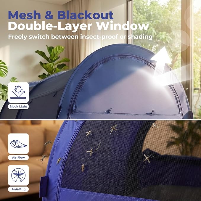 LEEDOR® Bed Tent Dream Tents Bed Canopy Shelter Cabin Indoor Privacy Warm Breathable Pop Up Twin/Full/Queen for Kids and Adult Patent Pending(Mattress Not Included)