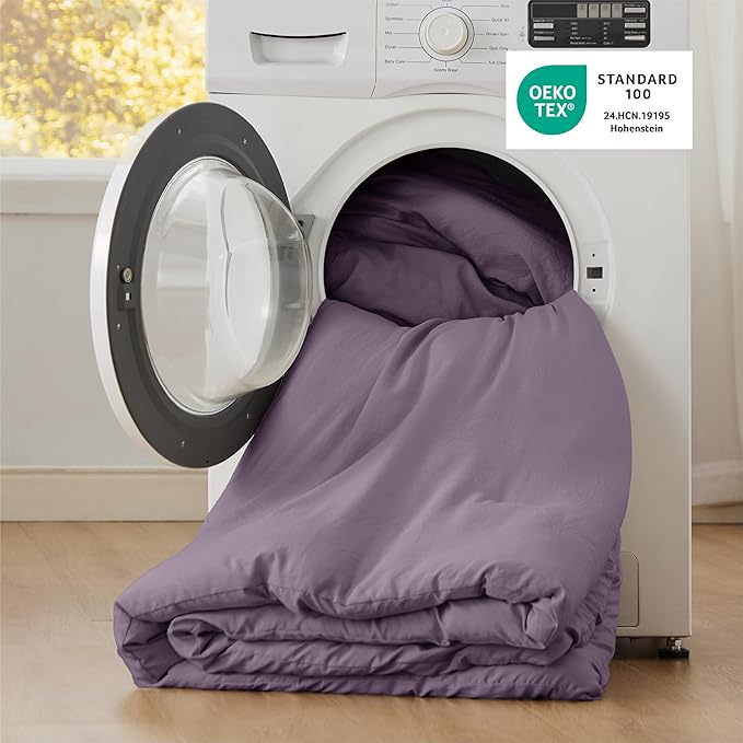 Bedsure Twin/Twin XL Comforter Set, Grayish Purple Soft Prewashed Bedding for All Seasons, 2 Pieces GentleSoft™ Bed Set, 1 Lightweight Comforter (68"x88") and 1 Pillowcase (20"x26")