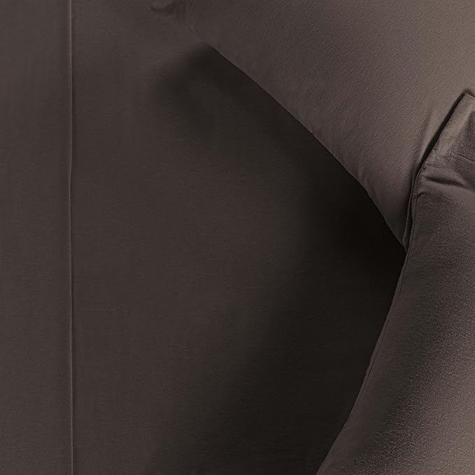 Superior Flannel Cotton Bed Sheet Set, Set Includes: One Flat Sheet, One Fitted Sheet and Two Pillowcases, Breathable, Modern Solid Classic, California King, Charcoal