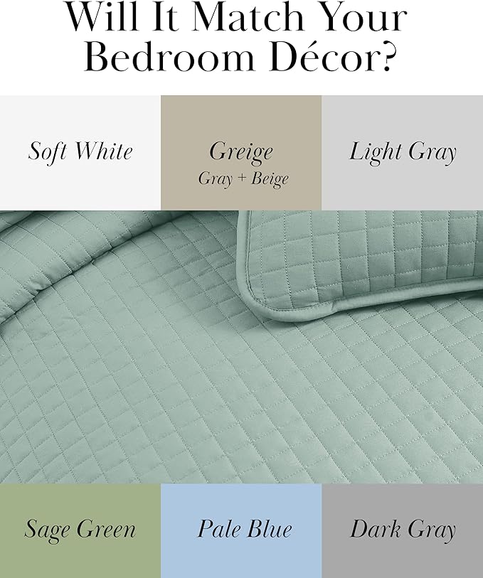 Southshore Fine Living, Inc. Oversized King Quilt Bedding Set, Soft Microfiber, Stain and Pet Hair Resistant Bedding, California/King Size Quilt Coverlet Bedspread Set with 2 Shams, Sky Blue