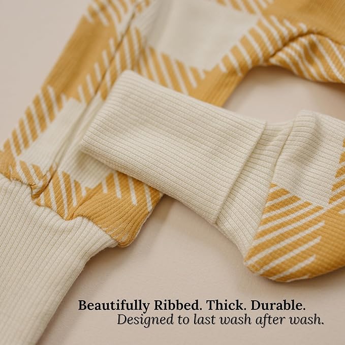 Fifi & Ry 100% Lyocell from Bamboo Baby Pajamas, Ribbed & Breathable – Gentle on Sensitive Skin, Unisex Convertible Footie