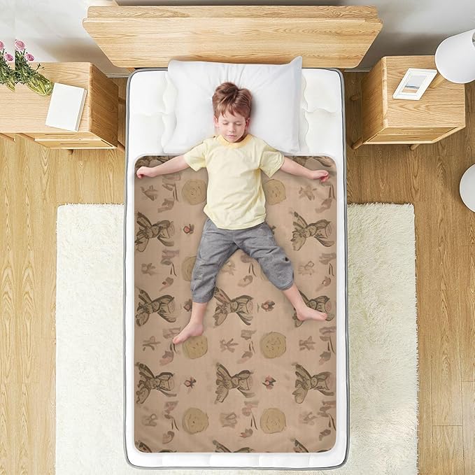 Waterproof Bed Pad Reusable Changing Pad Toddler Mattress Protector Large Pee Pad Baby Diaper Pad Soft Washable Liner Brown Bohemia