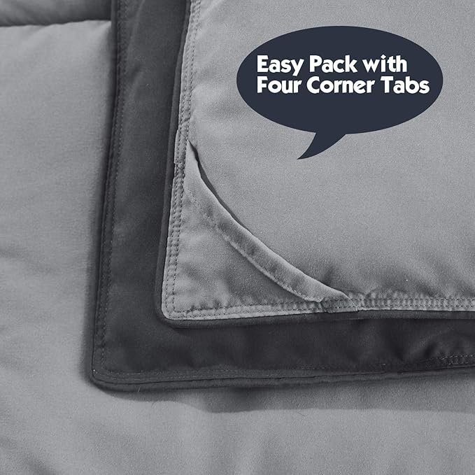 HIG 3pc Grey King Size Comforter Set - All Season Reversible Down Alternative Comforter with Two Shams - Quilted Duvet Insert with Corner Tabs - Box Stitched Blanket - Breathable, Soft