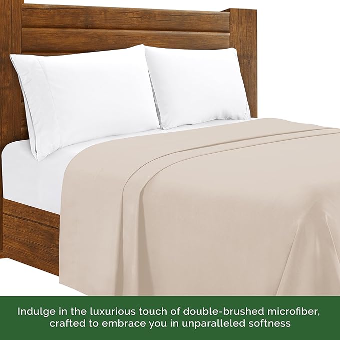 Luxury Flat Sheet on Amazon Elegant Comfort Wrinkle-Free 1500 Premier Hotel Quality 1-Piece Flat Sheet, Twin/Twin XL Size, Cream