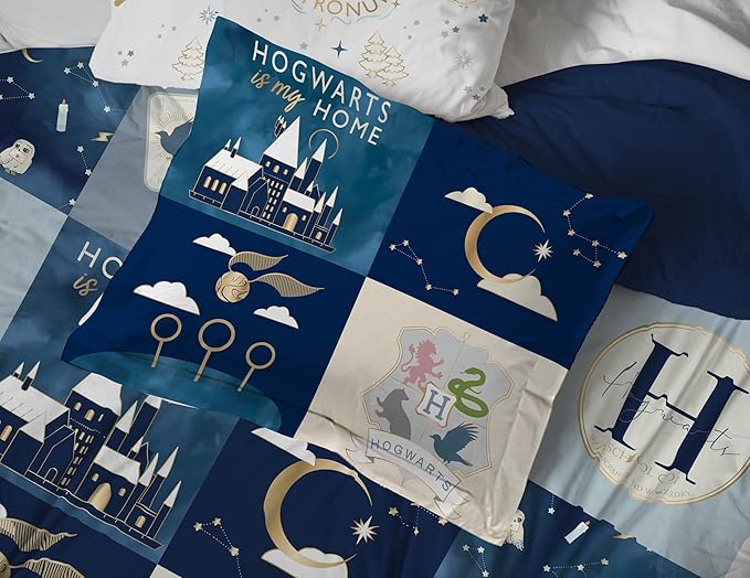 Jay Franco Kids Comforter Set Includes Sheets and Pillow Covers - Soft and Cozy Bed Set for Stylish Room Decor, Multi - Harry Potter, 5 Piece Twin Size Bedding