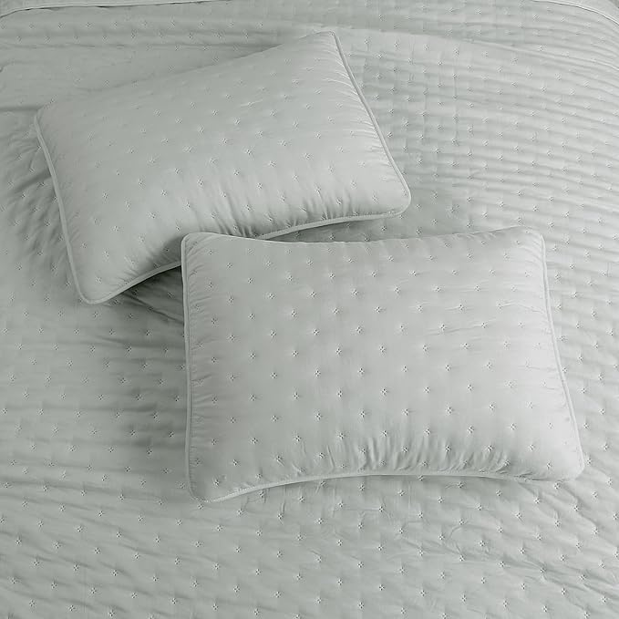 ROARINGWILD King Size Quilt Bedding Sets with Pillow Shams, Sage Green Lightweight Bedspread Coverlet, Quilted Blanket Thin Comforter Bed Cover, All Season, 3 Pieces, 104x90 inches