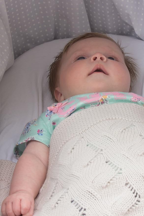 Unisex Luxury 100% Cashmere Baby Blanket - 'White' - Hand Made in Scotland by Love Cashmere - RRP $300