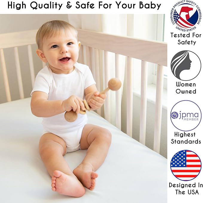 Sweet Jojo Designs 4-Piece Baby Crib Bedding Set (Boho Chic) for Boys or Girls, Infants/Nursery incl. Blanket, Fitted Sheet, Skirt, Diaper Stacker (Linen, Beige, Neutral, Modern Farmhouse, Shabby)