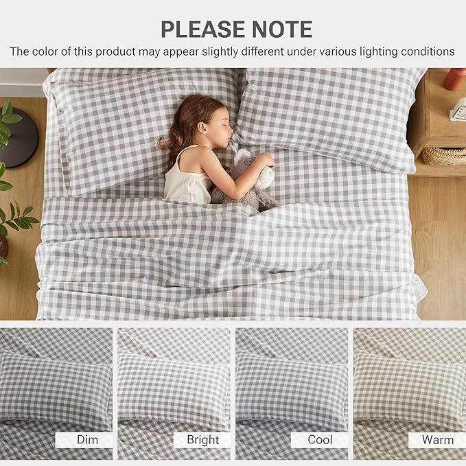 Sleep Philosophy True North 100% Cotton Flannel Sheets Cal King, Cozy Flannel Sheet Set Brushed for Extra Softness, Heavyweight Novelty Print Warm Flannel Bedding Set, Gray Herringbone Check 4 Piece
