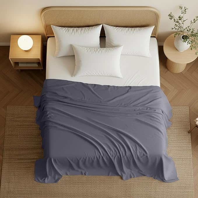 Utopia Bedding Flat Sheet - Soft Brushed Microfiber Fabric - Shrinkage & Fade Resistant Top Sheet - Easy Care - 1 Flat Sheet Only (King, Grey)