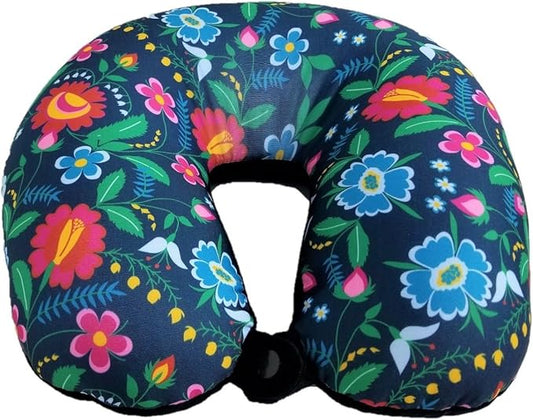 Bookishbunny U Shaped Micro Beads Microbead Neck Head Support Travel Pillow, 12"x12"x4" (Flower)