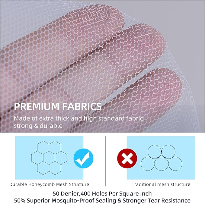 Pop-Up Mosquito Net Tent for Bed, Portable Folding Design Camping Travel Mosquito Tent with Net Bottom for Baby Adults, Easy to Install and Wash for Queen Size Bed 79 x 59 x 59 inch