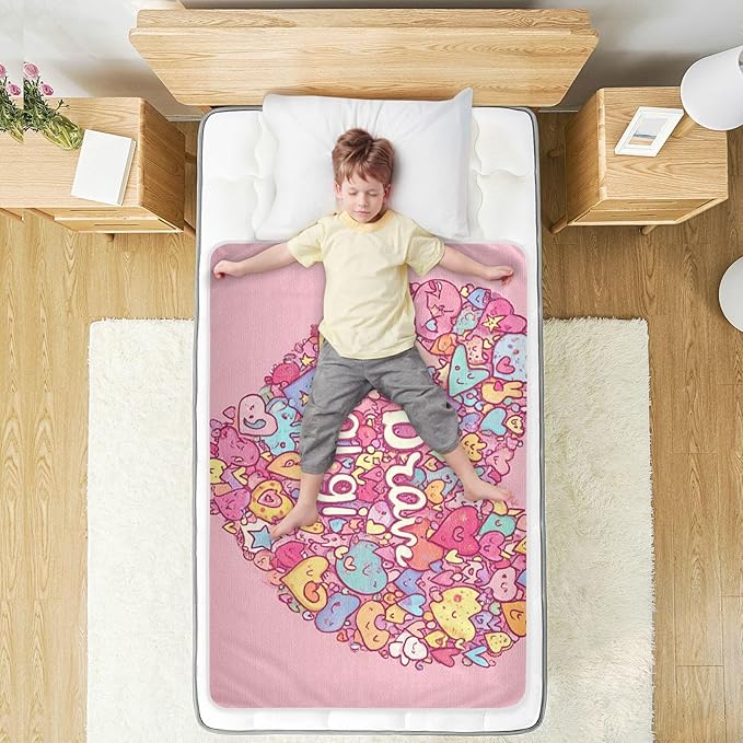 Waterproof Bed Pad Reusable Changing Pad Toddler Mattress Protector Large Pee Pad Baby Diaper Pad Soft Washable Liner Be Brave Girl Hearts and Stars Pink