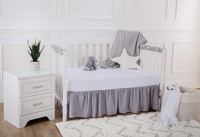 American Baby Company Heavenly Soft Chenille Fitted Crib Sheet 28" x 52", Warm and Cozy Neutral Chenille Sheet, White, for Boys and Girls, Fits Crib and Toddler Bed mattresses