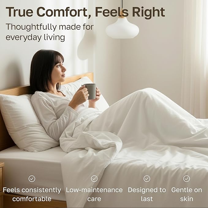 California Design Den Soft Twin Sheets Set - 400 Thread Count Sateen, Natural 100% Cotton Sheets, Deep Pockets, and Durable Bedding Set for Dorm Rooms & Adults - Ivory (Pale Tone)