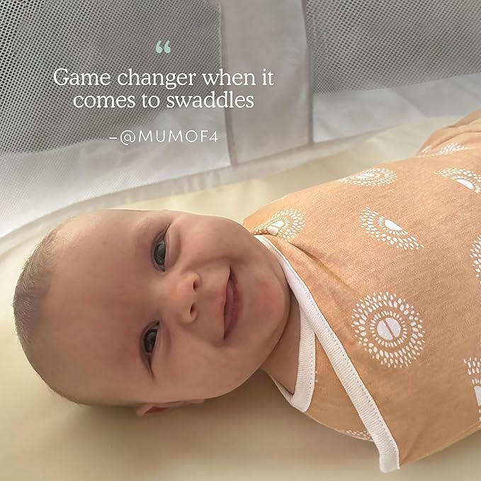 aden + anais Easy Swaddle Wrap, Newborn Wearable Swaddle Blanket, Adjustable Fasteners, 100% Cotton, 3 Pack, 0-3 Months, Spring Flower