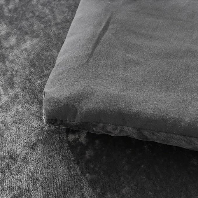 Sunshine Nicole Distressed Velvet Comforter Set, Distressed Velvet Face and Brushed Solid Microfiber Reverse, with Light Weight Soft Poly Fill, 5 Pieces Grey, King