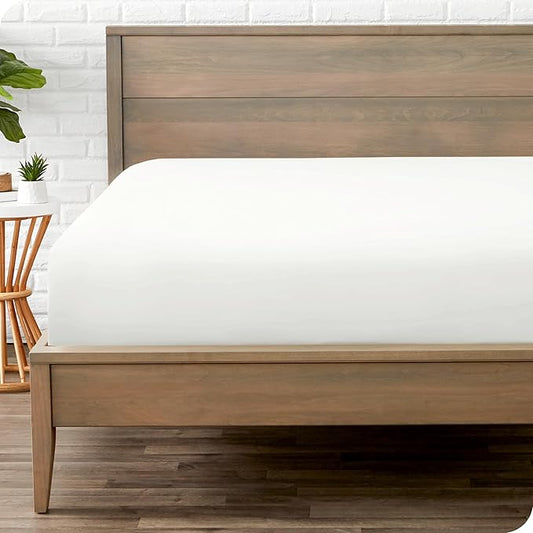 Bare Home Fitted Bottom Sheet California King Size - Premium 1800 Microfiber - Ultra-Soft Hotel Luxury - Deep Pocket - Durable and Long Lasting (Cal King, Cream)