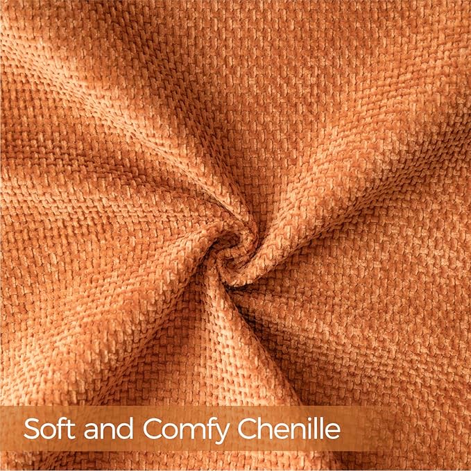 a moment Fall Orange Chenille Throw Pillow Covers 24x24 Inch Pack of 2 Modern Decorative Throw Pillow Cases Farmhouse Cross Covers Home Decor for Sofa Bedroom Living Room