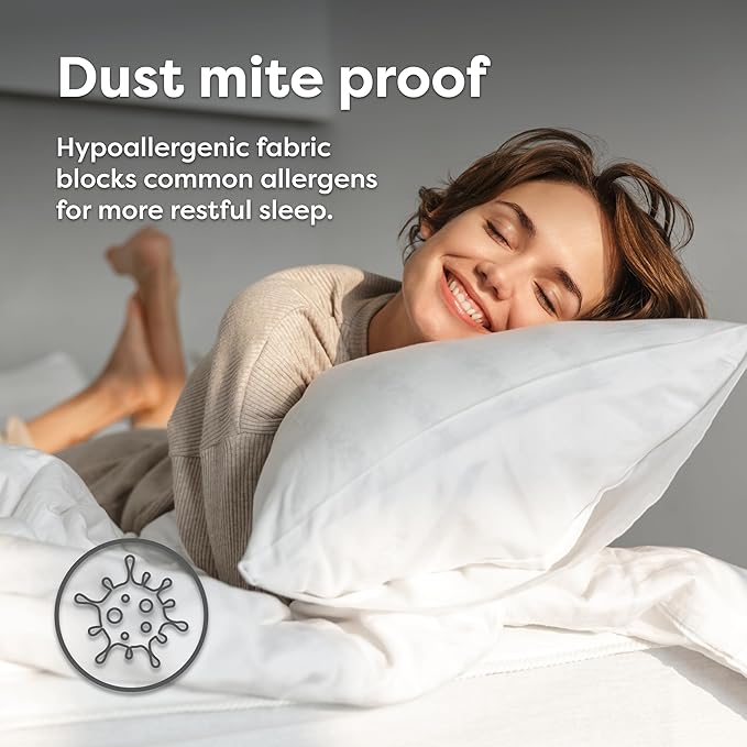 HOSPITOLOGY PRODUCTS Box Spring Encasement - Zippered Bed Bug Dust Mite Proof Hypoallergenic - Sleep Defense System - Full/Double –54" W x 75" L - Low Profile 6"