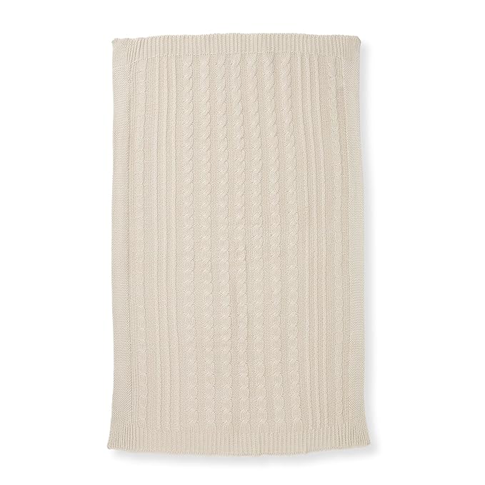 Burt's Bees Baby Infant Blanket, Cable Knit, Made with 100% Soft Breathable Organic Cotton, Nursing Blankets, Machine Wash Baby Newborn Essentials, Size 30 x 40 Inch