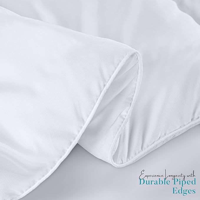 Utopia Bedding Comforter Duvet Insert, Quilted Comforter with Corner Tabs, Box Stitched Down Alternative Comforters Full Size (White, Pack of 2)