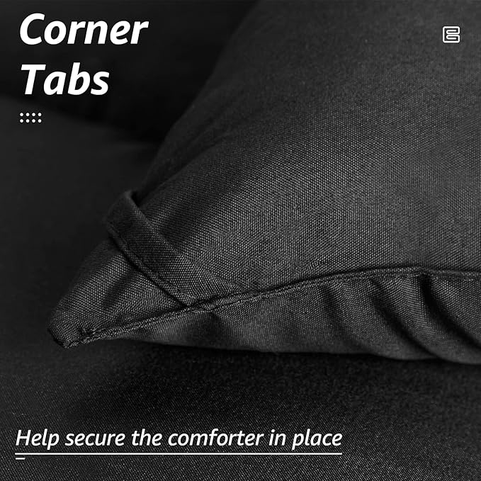 HYLEORY Queen Comforter, All Season Down Alternative Duvet Insert, Winter Warm Quilted Bed Comforter with Corner Tabs,Machine Washable, Dark Grey, 88x88 Inch