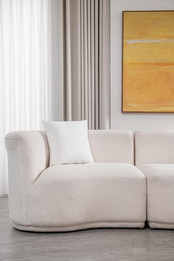 Euro Sham Covers 26x26 Ivory White: Pack of 2 Cozy Soft Velvet Square Modern Luxury Decorative Throw Pillow Cases for Sofa Couch Living Room Bed Home Decor