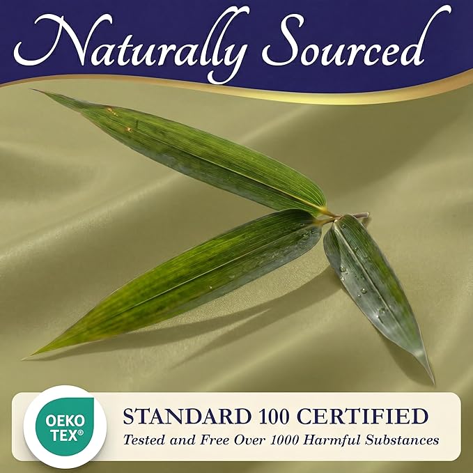 DECOLURE 100% Viscose Derived from Bamboo Sheets Full Size - Luxury 4 Pc Naturally Cooling Sheets, Ultra Soft Bed Set - Deep 17" Pockets, Durable Double Stitching, Oeko Tex Standard (Light Olive)