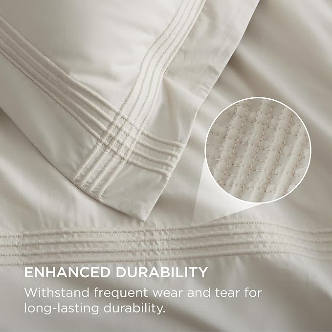 Bedsure 100% Cotton Duvet Cover King Size - Rope Weave Pattern Comforter Cover with Zipper Closure & 2 Pillow Shams, Comforter Sold Separately (Linen, 104"x90")