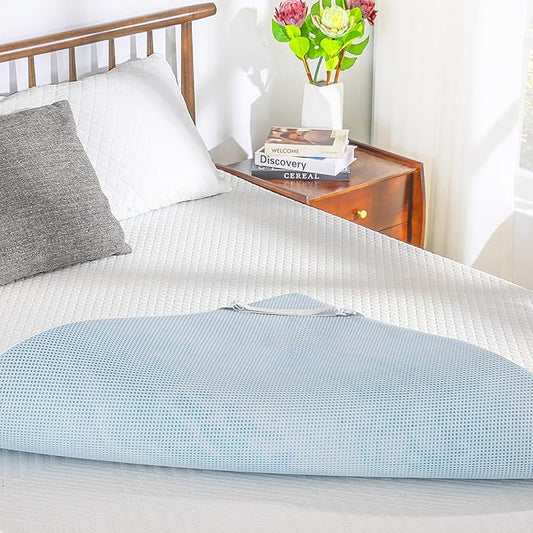 EGO Gel Memory Foam Mattress Topper, 2 Inch Queen with Removable Breathable Soft Cover, Cooling Bed Topper for Comfort Body Support & Pressure Relief, CertiPUR-US Certified
