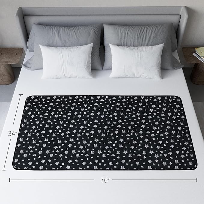 Waterproof Bed Pads Washable, Absorbent Chuck Pads Non Slip for Incontinence, Waterproof Mattress Protector for Seniors, Bedwetting Kids, Hospitals, Pets, 34"x76" 2 Pack