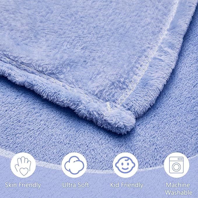 Tinideya 6 Pcs Flannel Fleece Throw Blanket Bulk 50 x 60 Inch Soft Fleece Blanket Warm Throw Blankets Coral Blankets for Couch Sofa Home Wedding Gifts Season (Blue Purple)