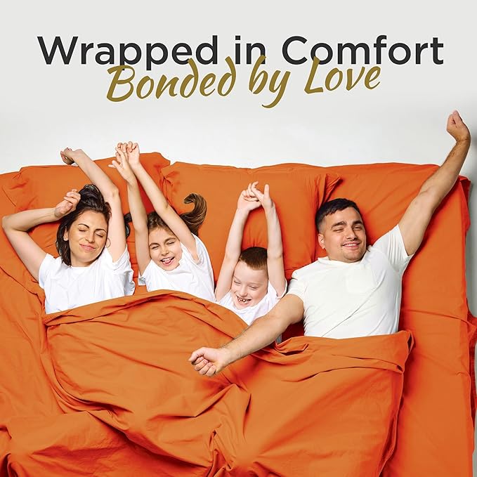Twin XL 100% Microfiber Double Brushed Sheet Set - Extra-Soft & Wrinkle-Free - 15" Deep Pockets, 39" x 80" - Ideal for Dorms, Hospitals & Split King Beds - 3 PC Set (Twin XL, Orange)