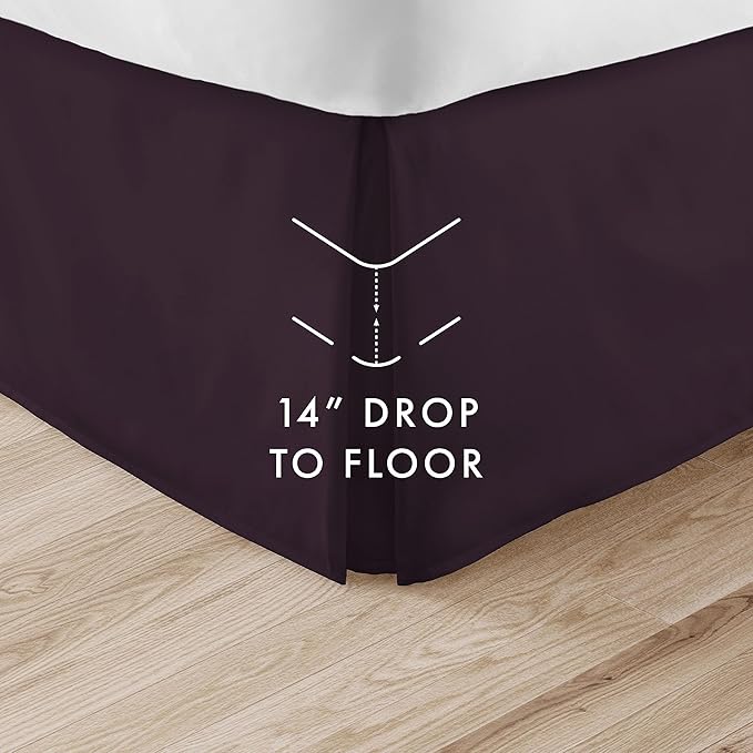 Linen Market Bed Skirt - Ultra Soft Microfiber - Easy Fit with 14 Inch Tailored Drop - Hotel Quality, Shrinkage & Fade Resistant - Bed Cover - Full Size Bed Skirts - Bedroom Décor - (Full, Purple)