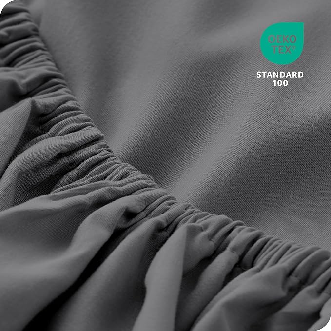 Bare Home 2-Pack Fitted Bottom Sheets King - Premium 1800 Ultra-Soft Wrinkle Resistant Microfiber - Deep Pocket (King, Grey)