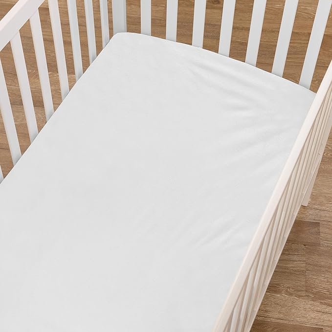 American Baby Company 2 Pack Heavenly Soft Chenille Fitted Crib Sheet 28" x 52", Warm and Cozy Neutral Chenille Sheet, White, for Boys and Girls, Fits Crib and Toddler Bed mattresses