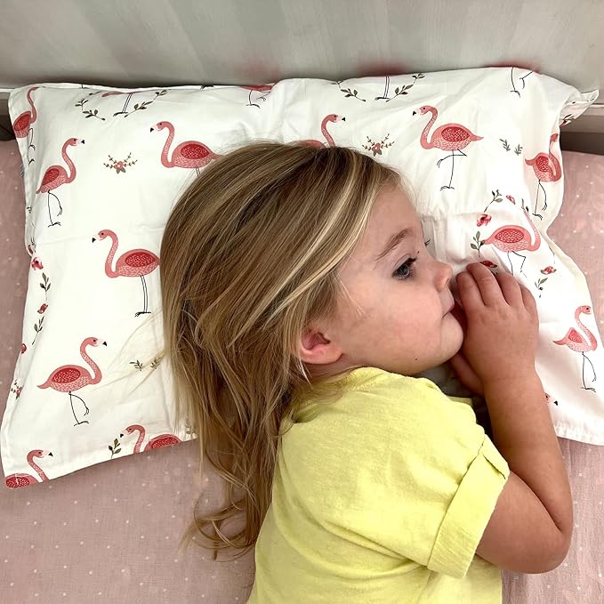 ALVABABY Toddler Pillowcases 2 Pack Organic Cotton Kids Pillow Cover Fit 13"x 18" or 12"x16" Envelope for Girl Boy Sleepy Travel