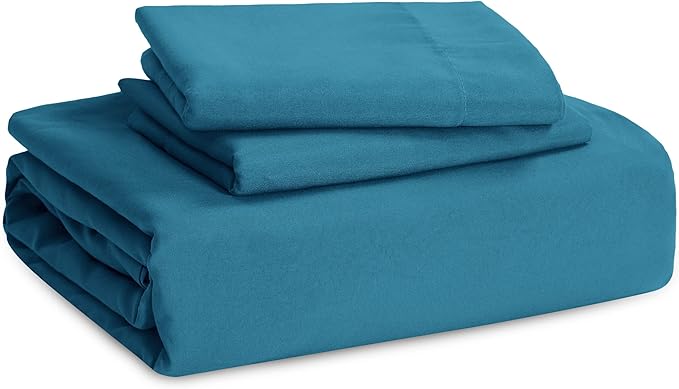 Bedsure Teal Duvet Cover King Size - 3 Pieces Prewashed Cotton-Like Polyester Extra Soft Bedding Set, Includes 1 Duvet Cover 104x90 Inches with Zipper Closure & 2 Pillow Shams, Comforter Not Included