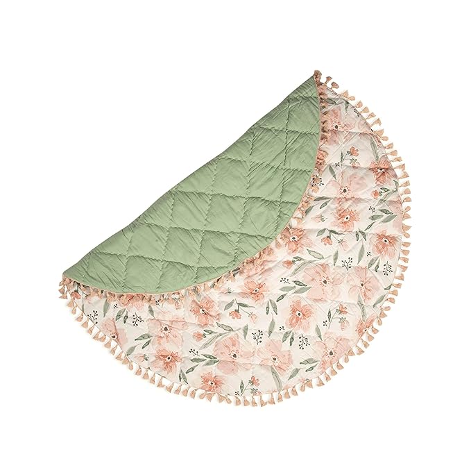 Crane Baby Activity Mat, Baby Play Mat for Boys and Girls, Pink Floral, 40" x 40", Baby Must Haves, Infant Play Mat, Tummy Time Baby Floor Mat, Kids Play Mat, Tummy Time Mat, Baby Girl Play Mat