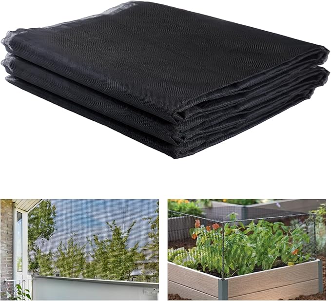 Stronger Garden Mesh Netting - 10 x 12 ft PP Nanocomposite Bird Net Barrier, Mosquito Netting Screen for Outdoor Plants Vegetables Patios Balconies Terraces, Shading Rate 33% (Black)
