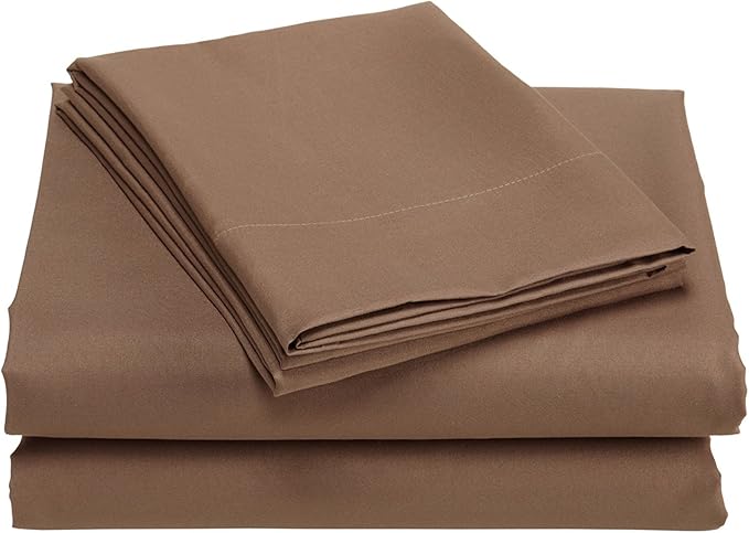 Full XL 100% Microfiber Double Brushed Sheet Set - Extra-Soft, Breathable & Wrinkle-Free - 15" Deep Pockets, 54" x 80" - Ideal for Extra Long Full Beds - 4PC Set (Full XL, Macha)