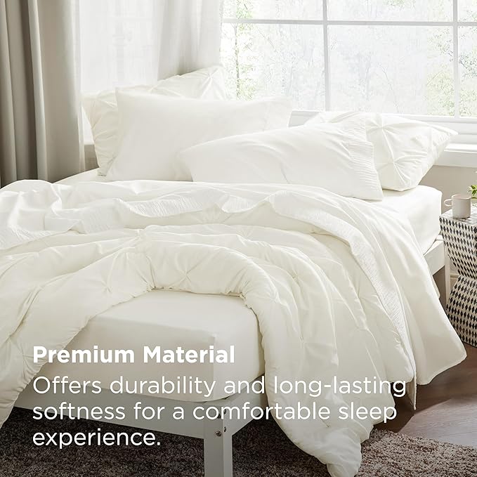 Bedsure California King Sheet Sets - 4 Pieces Soft Cal King Sheets - Breathable & Cooling - Hotel Luxury - Easy Care Polyester Microfiber Bedding for Women, Men, Ivory